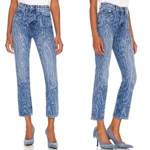 Lovers and Friends Reece High Rise Slim Straight Blue Jeans